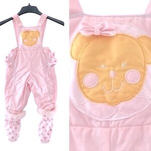 Vintage Infant Bib Overalls Footed